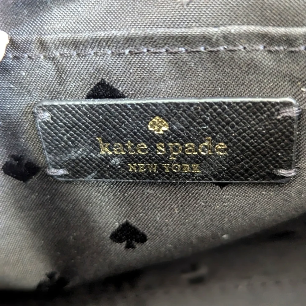 Kate Spade Carson Handbag Short Chain Strap Black Saffiano Leather Gold Tone